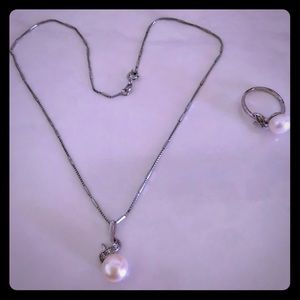 Pearl Necklace Ring set